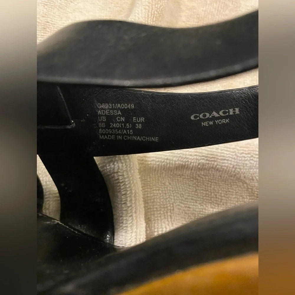 COACH PLATFORM WOVEN LEATHER SANDALS SZ 8.